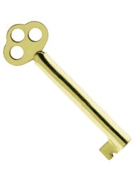 Brass Plated Steel Skeleton Key With Flat Bow